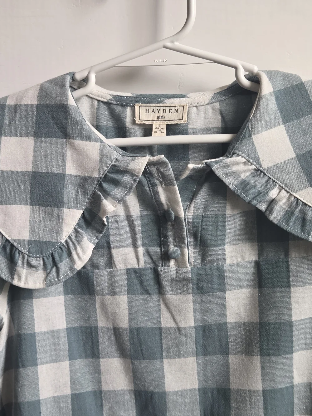 Hayden Blue Gingham Ruffle Collar Dress
